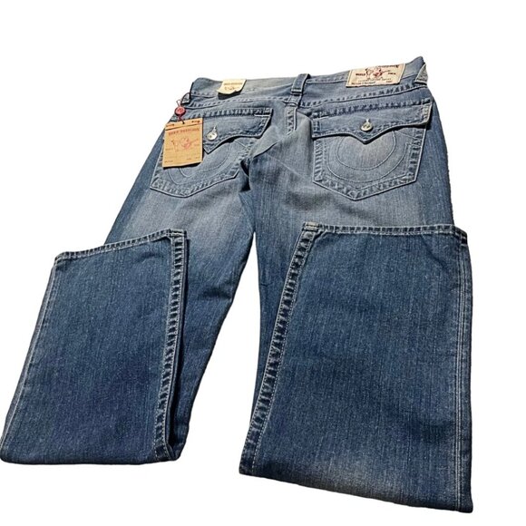 True Religion Section Straight Men's High Rise Faded Relaxed Fit Jeans W33 - Picture 6 of 8